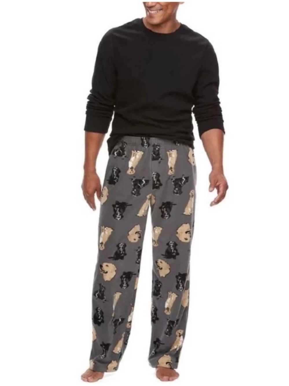 Kohl's Men's Gray Dog Print Jogger Lounge Pants
